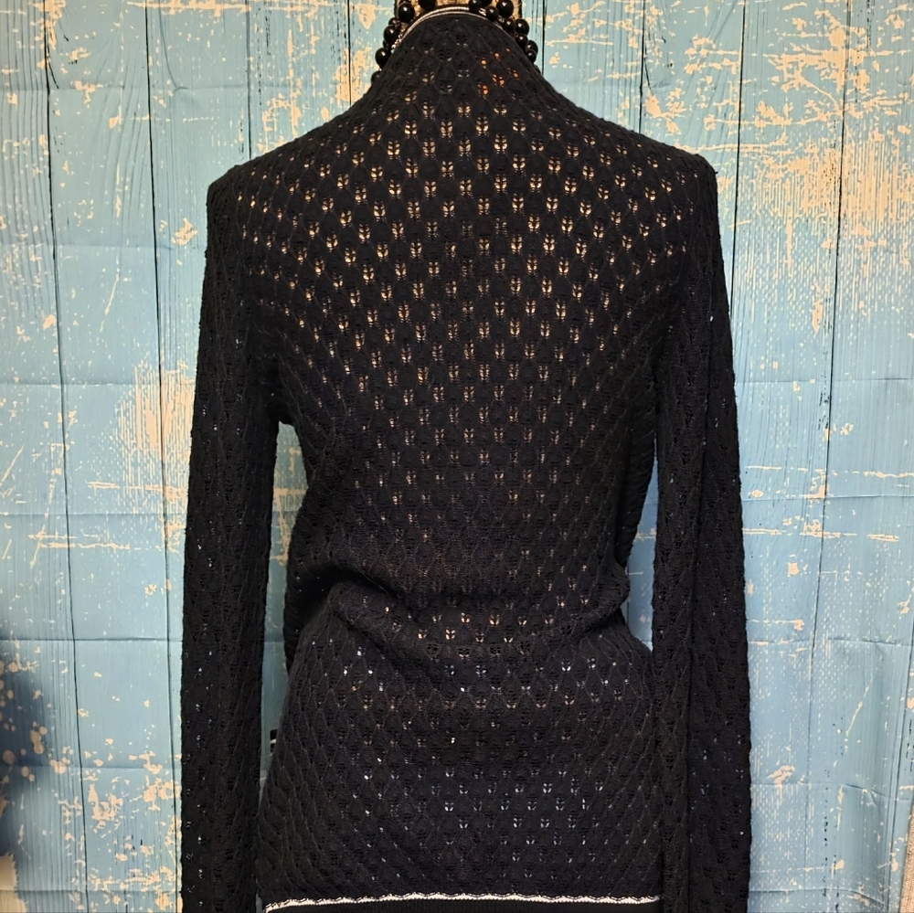 Y2k Vintage FYLO By NY LO Chic Black Women's Cardigan - Picture 5 of 7